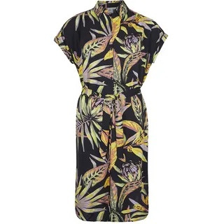 O ́neill Cali Beach Kurzarmkleid - Black Tropical Flower - L