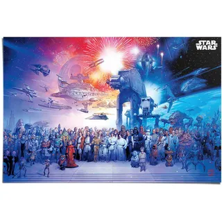 Poster REINDERS "Star Wars - universe", blau (farbe bild(er): blau), B:91,5cm H:61cm T:0,1cm, Papier, Bilder, Poster
