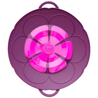 Kochblume S Ø14-18cm | Silikon Überkochschutz | Spritzschutz | Universaldeckel | Premium-Silikon & BPA frei| Hitzbeständig | Spülmaschinenfest | Farbe: lila