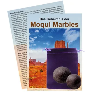 Methusalem Moqui Marbles LEBENDE Steine mit Echtheitszertifikat [Paar ca. 2-2,5cm Ø] + Booklet + Stofftäschchen (L).