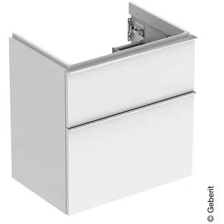 Geberit Waschtischunterschrank 2 Auszüge 59,2 x 61,5 x 41,6 cm Weiß hochglänzend