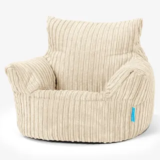 Lounge Pug Klein Kindersessel Sitzsack für 1-3 Jahren, Creme Cordstoff, Mini-Sessel Kinderstuhl Kuschelsessel, Kindermöbel für Kinderzimmer