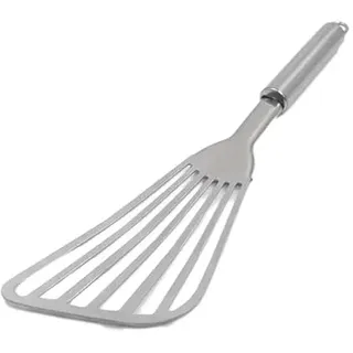 32 cm Pfannenwender aus Edelstahl, flexibel, poliertes Metall, korrosionsbeständig, Küchenwender, multifunktionale geneigte Ablaufschaufel, Küchenzubehör