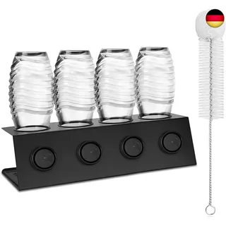 Flaschenhalter für Soda Stream 4er Flaschen Abtropfhalter aus Edelstahl