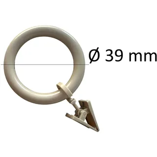 rewagi Gardinenring Vorhangringe mit Klammer Beige Innenmaß 39 mm, Gardinen, Gardinenstangen, Innlaufsysteme, Vorhänge, (10-St)