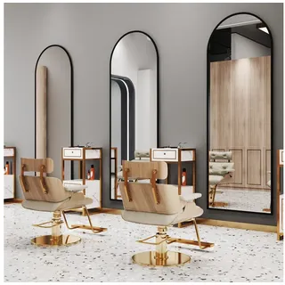 WDWRITTI Spiegel Friseurspiegel 180x80cm Wandspiegel groß für Friseurladen Friseursalon (Ganzkörperspiegel Hängespiegel groß Schwarz mit Alu Rahmen, 1-St., 5mm HD Umweltschutz Spiegel mit Splitterschutzfolie), für Hotel Beauty Studio Hairsalon Wohnzimmer Flur schwarz