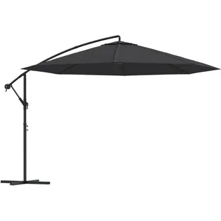 vidaXL Ampelschirm mit Alu-Mast Ø 350 cm schwarz