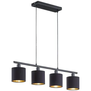 Reality Leuchten LED Pendelleuchte, Dimmfunktion, LED wechselbar, Warmweiß, Balkenpendelleuchte über-n Esstisch & Kochinsel mehrflammig, B 150cm schwarz