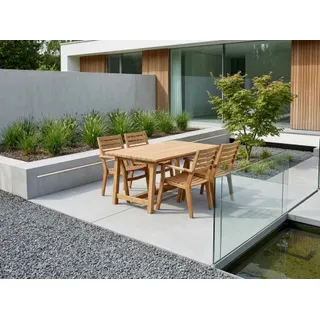Brafab Keros Sitzgruppe-1 aus Teakholz 4 Sessel und 1 Tisch 160x90cm