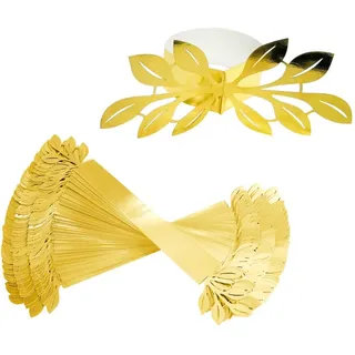 Serviettenringe mit Blätter, 50 Stück Reflektierende Serviettenschnallen, Spiegelfarbener Blatt-Serviettenverschluss für Hochzeiten, Partys, Abendessen, Tischdekoration, Weihnachten