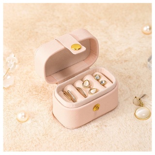 Rouemi Schmuckkasten Mini-Ringbox,tragbare Ohrring-Schmuckschatulle,Ohrring-Schmuckkästchen rosa