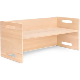 Ehrenkind® Wendebank Kinder, Montessori Sitzbank und Kindertisch 3in1, drehbar für Verschiedene Sitzhöhen, Kinderbank massiv, FSC® Buchenholz