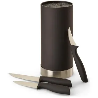 Echtwerk Messerblock, Schwarz, Silber, Kunststoff, 4-teilig, 22 cm, ohne Schlitze, Kochen, Küchenmesser, Messersets