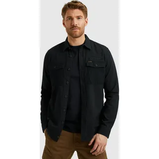 Langarmhemd PME LEGEND, Herren, Gr. L, N-Gr, salute, Web, Obermaterial: 100% Baumwolle, unifarben, regular fit normal, Manschette, Hemden, mit Logo Stickerei