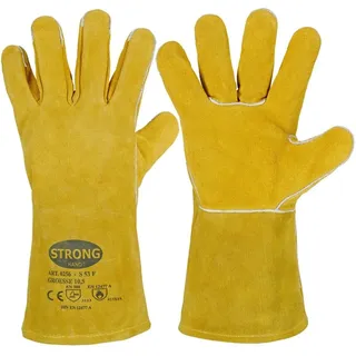 1 Paar Grillhandschuhe Kaminhandschuhe feuerfest Leder Ofenhandschuhe NEU