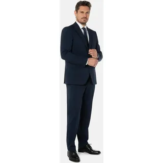 Anzug THOMAS GOODWIN "Anzug", Herren, Gr. 98, Schlankgrößen, blau (navy), 54% Wolle, 43% Polyester, 3% Elasthan, unifarben, regular fit, Anzüge, im Modern-Fit, 44025