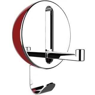 WENKO Klapphaken Premium Delta, klappbarer Wandhaken zum Anbohren, mit Abrutschsicherung, modernes Design, Kunststoffgehäuse und stabiler Metallhaken, 8 x 11 x 2,5 cm, Rot