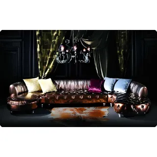 Xlmoebel Chesterfield-Sofa VIP Gold Designer U-Form Couch mit edlem Polster und Glamour, Chesterfield-Sofa, Hergestellt in Europa goldfarben