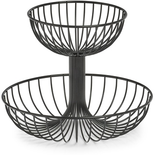 Etagere ZELLER PRESENT Servierplatten Gr. Ø 32 cm, schwarz Etagere für Obst, 2-stufig