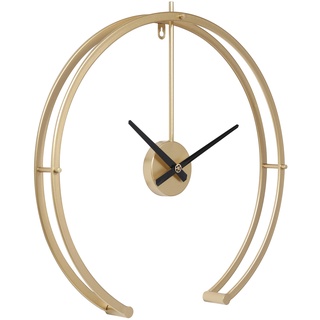 LW Collection Wanduhr Denzel Gold 82cm - Große industrielle Wanduhr Metall - Moderne Wanduhr - Leises Uhrwerk - Stille Uhr