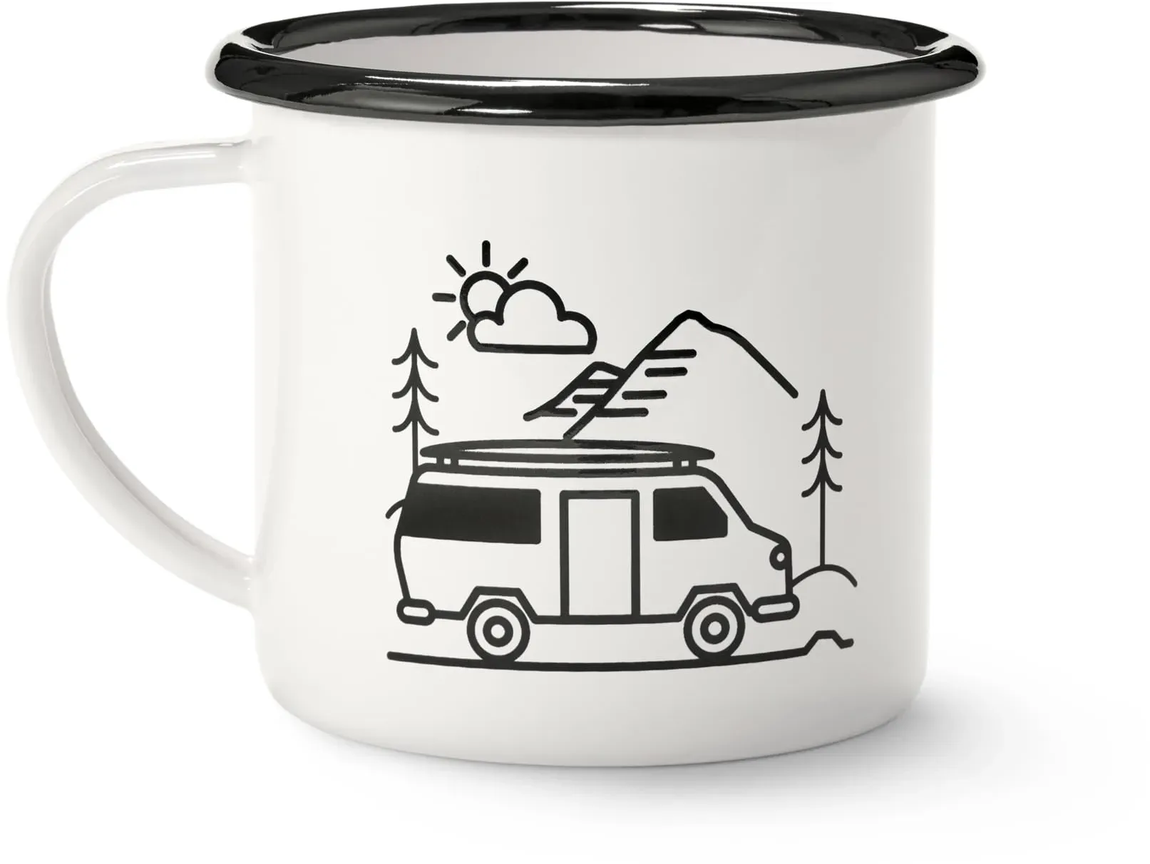 MUGSY Emaille Tasse 300 Ml – Bruchfest, Olivgrün, Perfekt Für Outdoor & Camping