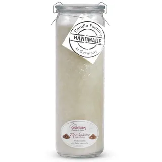 Landshop24 Duftkerze Candle-Factory Duftkerze aus Stearin im Weckglas Big Jumbo (Duft "Alpenkräuter), brennt bis zu 100h