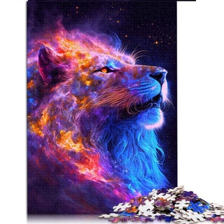 Puzzles für Erwachsene 1000 Tiere Löwe Galaxy Puzzles für Kinder Holzpuzzles Heimdekoration Puzzle Spielzeug (Größe 50x75cm)