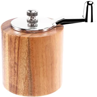 Tsudoku Pfeffermühle, Pfeffermühle aus Holz, mit Kurbel, mit klassischem Griff und Rotor aus Keramik, verstellbar