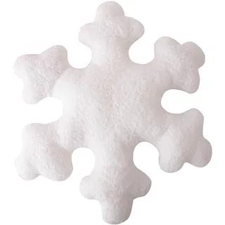 Weihnachtskissen Schneeflocke plüsch, Schneeflocken Kissen, Cute Pillow, Winter-Schneeflocken-förmiges Kissen,Dekoratives Kissens, Plüsch Schneeflocke Weihnachten Plüsch Kissens (Weiß, 40cm)