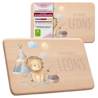 Frühstücksbrettchen Holz, Individuelles Holzbrett mit Namen (22x14 cm) | Schneidebrett für Kinder, personalisiertes Geschenk zur Weihnachten, Geburt, Geburtstagsgeschenk für Mädchen und Jungen