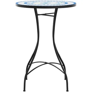 vidaXL Mosaik-Bistrotisch Ø 50 x 70 cm Blau/Weiß