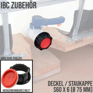 chengtud(cn) IBC Container-Kappe mit Entlüftung PP schwarz/rot IG 2" (S60x6)