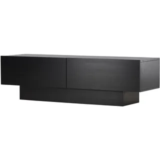 VCM Cuenca TV-Lowboard 160 x 47 x 45 cm Schwarz Glas/Holz/MDF/Melamin/Holzwerkstoff