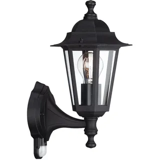 Philips Außenwandleuchte Aluminium, Glas 37,0 cm E27 mit Bewegungsmelder schwarz