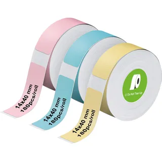 Olympia Etikettenrolle 14 mm x 40 mm 3 St. rosa/blau/gelb
