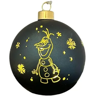 Christmas Inspirations Olaf aus Frozen Weihnachtskugel 10cm beleuchtet Ornament Glaskugel mit LED warmweiß Disney - Offiziell lizenziert, batteriebetriebene Weihnachtsdeko & Sammlerfigur