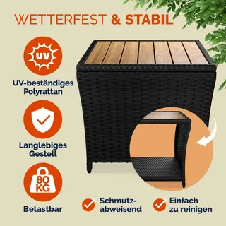 CASARIA Beistelltisch Schwarz