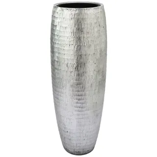 Flingora Bodenvase Amea, mit Einsatz - Fiberglas - Indoor - Silber - Höhe 97 cm silberfarben