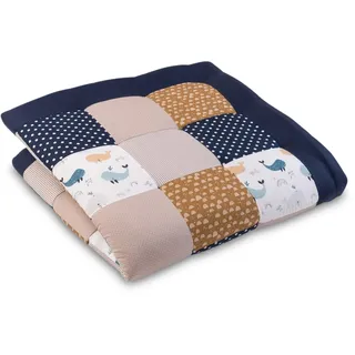 ULLENBOOM Krabbeldecke für Baby mit Personalisierung, 100% OEKO-TEX Materialien, Wale 140x140 cm - Babydecke mit Namen und Datum, ideal als Spieldecke und personalisiertes Baby Geschenk zur Geburt