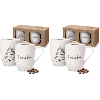 Villeroy & Boch – Statement Tassen Set Tannenbaum 2 teilig Weihnachten, Weiß, Schwarz, Spülmaschinenfest, Mikrowellensicher, Weihnachtassen, Weihnachtsbecher, Christmas Mug, Premium Porcelain