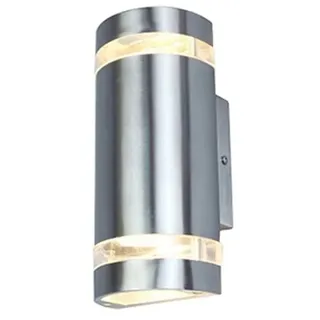 Lutec Außenleuchte Focus 2-flammig Edelstahl IP44 Up- & Downlight - Transparent