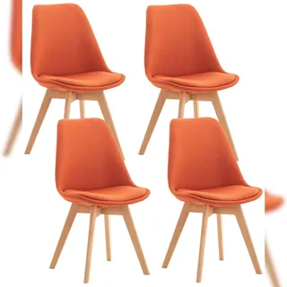 CLP Esszimmerstuhl Linares Polyester orange 4er Set