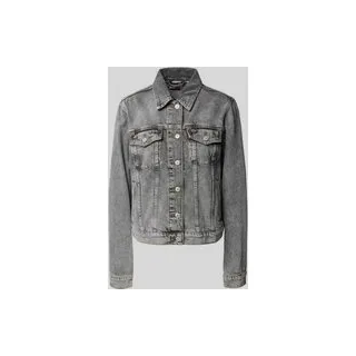 Regular Fit Jeansjacke aus reiner Baumwolle, Mittelgrau, M