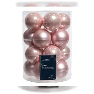 Christmas Decorations 20 Christbaumkugeln Glas 6cm Rosa