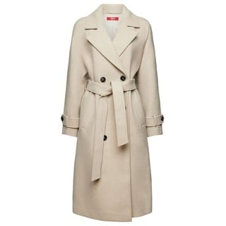 Esprit Collection Wollmantel Recycelt: Mantel aus Wollmix mit Gürtel grau XL