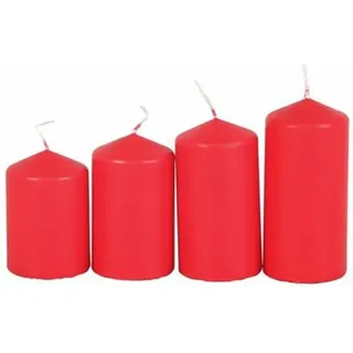 Adventskerzen rot 4er Stumpenkerzen Weihnachtskerze Stufenkerzen Stumpen Kerze