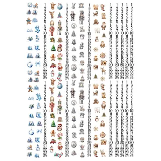 Kerzentattoos Weihnachten – 9 weihnachtliche Designs – Wasserschiebefolie A4 – für glatte Kerzen & Keramik – einfache Anwendung – DIY Deko & Geschenkidee (Advent schwarz)