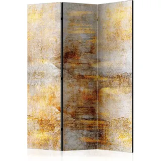 murando - Paravent Raumteiler Innen Textur 135x172 cm 3-teilig Einseitig Raumtrenner Trennwand Holz Room Divider Mobiler Sichtschutz Spanische Wand Ornament Orient Struktur Gold grau f-A-0865-z-b