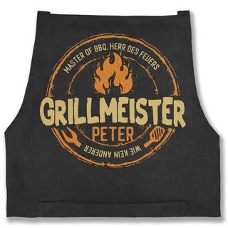 Schürze - Grillschürze Herren - Grillmeister wie kein anderer - Papa Geschenk Männer Vatertag Geburtstag Geschenkidee Väter - 85x69 - Jeans Schwarz - geschenke grillen personalisierte - 85x69