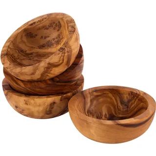 APS Dipschale OLIVE, Holzwerkstoff, (Set, 4-tlg), geöltes Olivenholz, jedes Stück ein Unikat braun